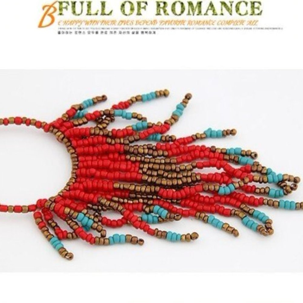 Bohemian Beads Tassel Earrings - Picture 13 of 14